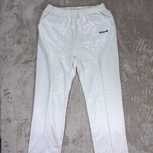 Adidas Men's Track Pants Vintage Y2K Originals Trefoil Straight White - Medium